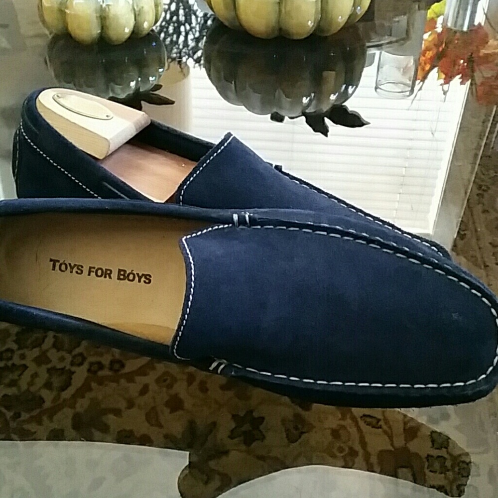 Men's Blue suede driving loafers.EUC.